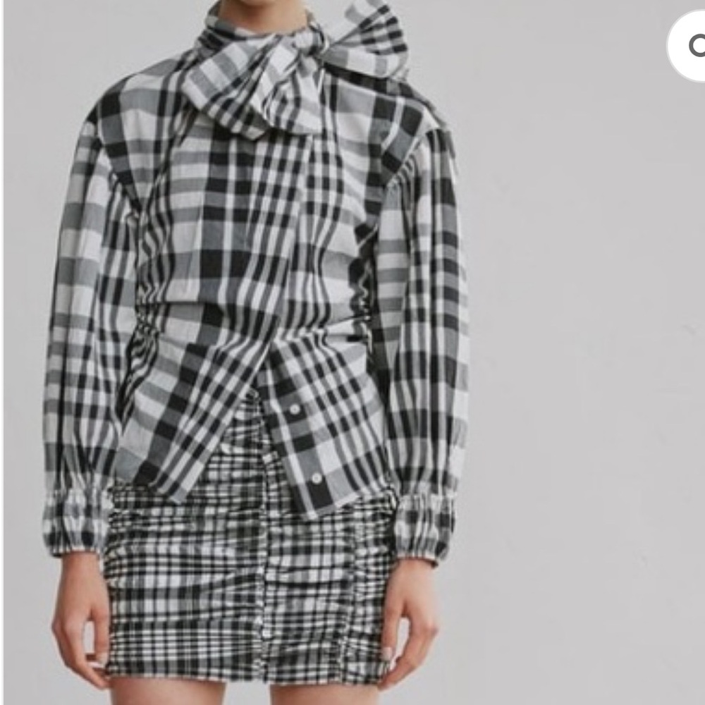 Zara Plaid Black and White Skirt - Picture 2 of 7